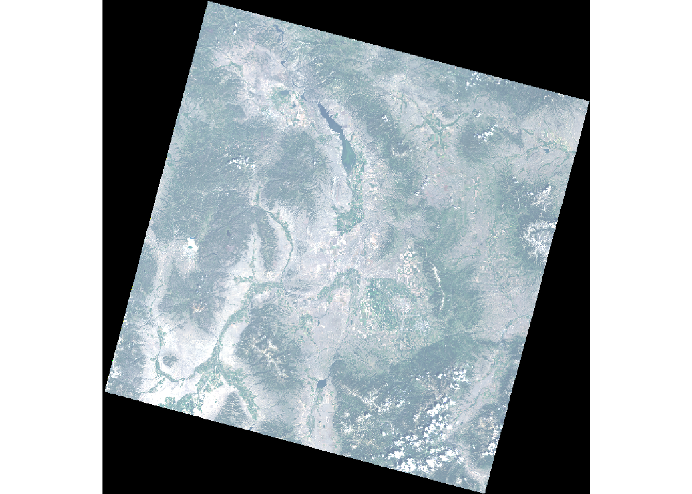 Landsat-8 true color composite (RGB) of Bozeman area (Source: U.S. Geological Survey).