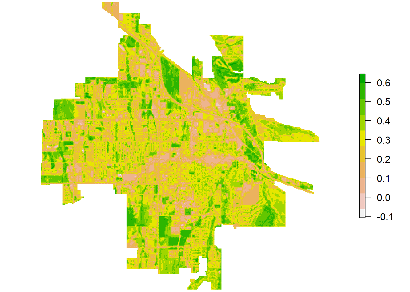 Landsat-8 NDVI for Bozeman.